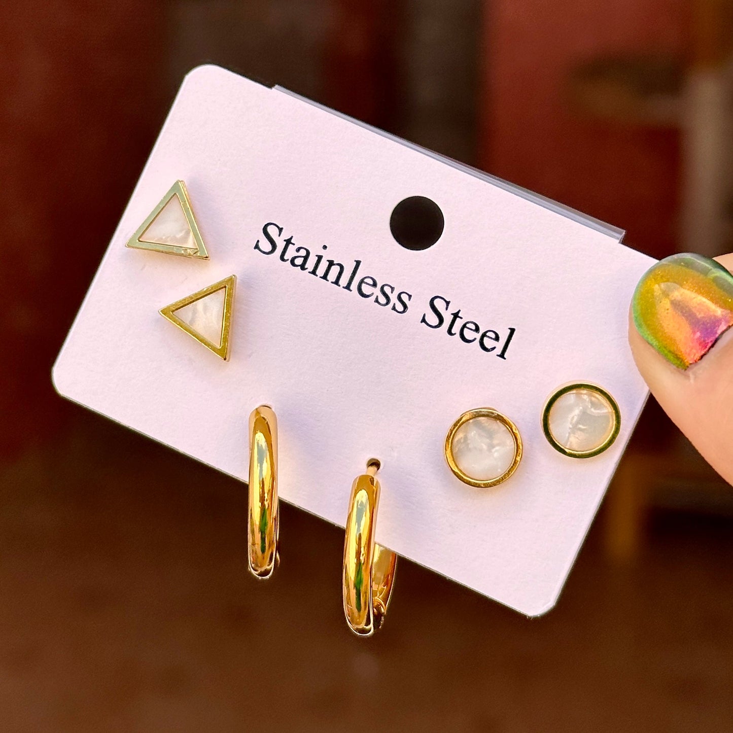 Set Aretes Acero Inoxidable 4103-82