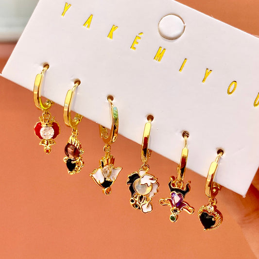 Set Aretes Villanas Chapa de Oro 4147-84
