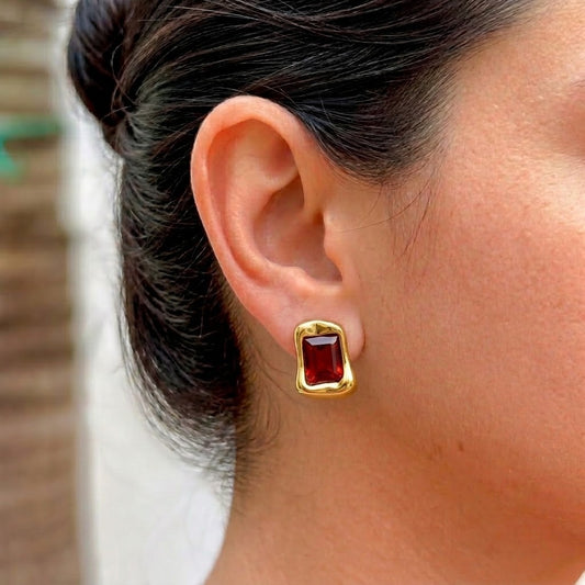 Aretes Acero Inox Circon 18K 4287-16