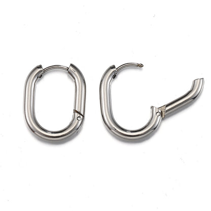 Aretes Argolla Plateados Acero Inoxidable