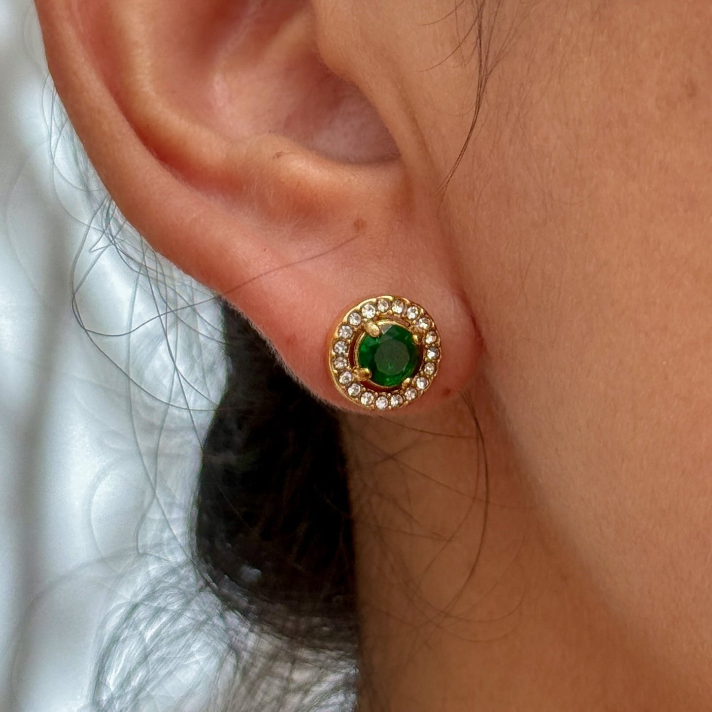 Aretes Redondos Verde Acero Inox 5552-14