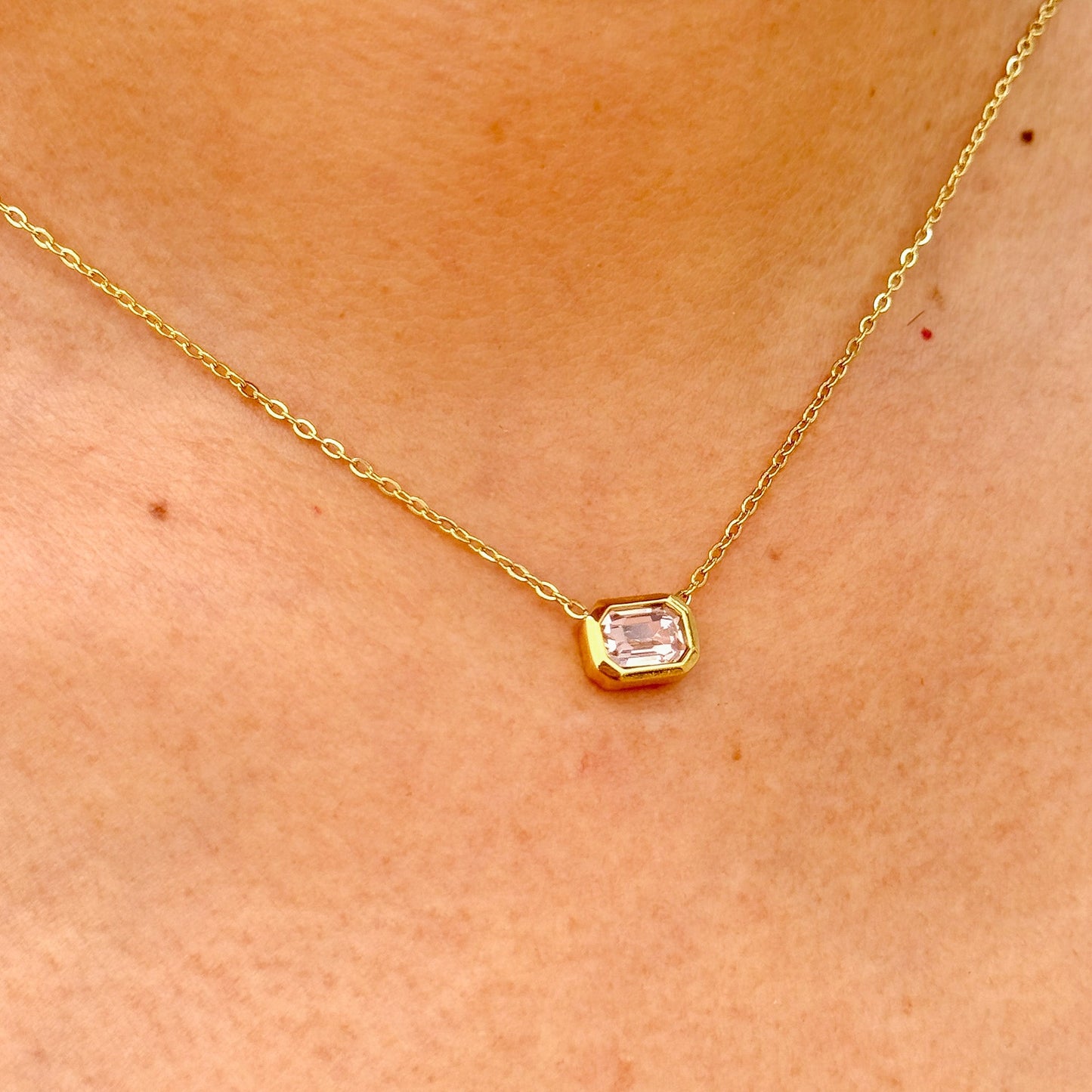 Collar Baño Oro Rosa 14K Acero Inox 5552-45