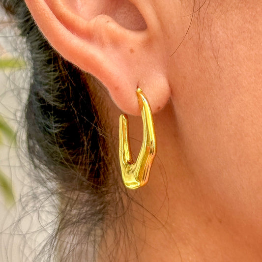 Aretes Asimetricos Acero Inox 5552-46