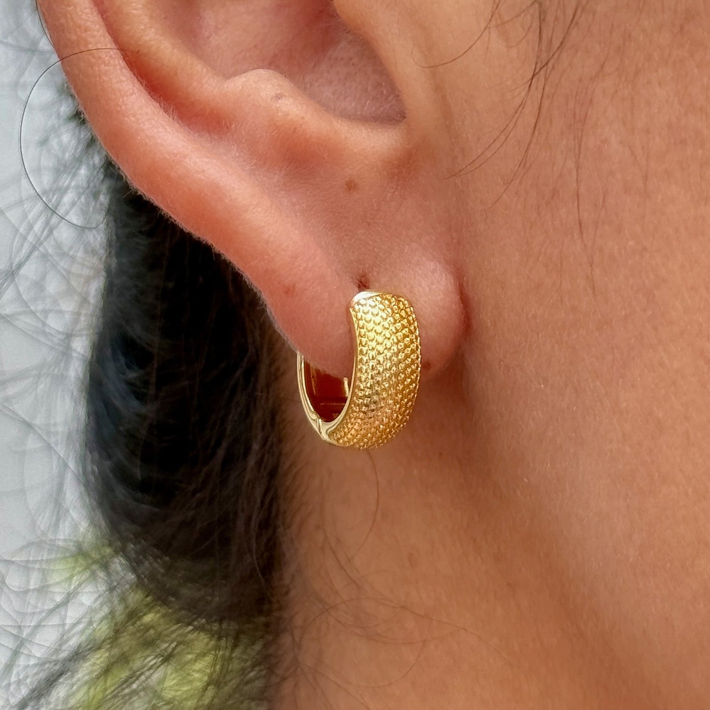 Aretes Aro Geometrico Chapa 18K 5552-49