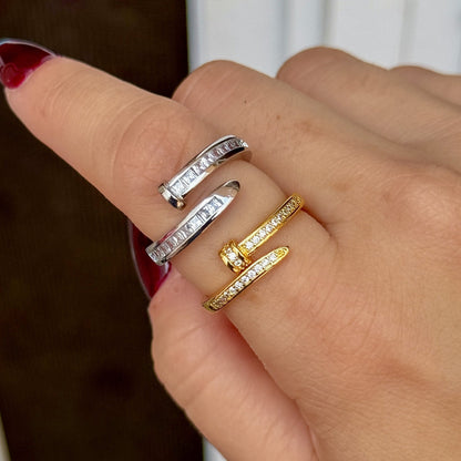 Anillo Zirconia Chapa 18K
