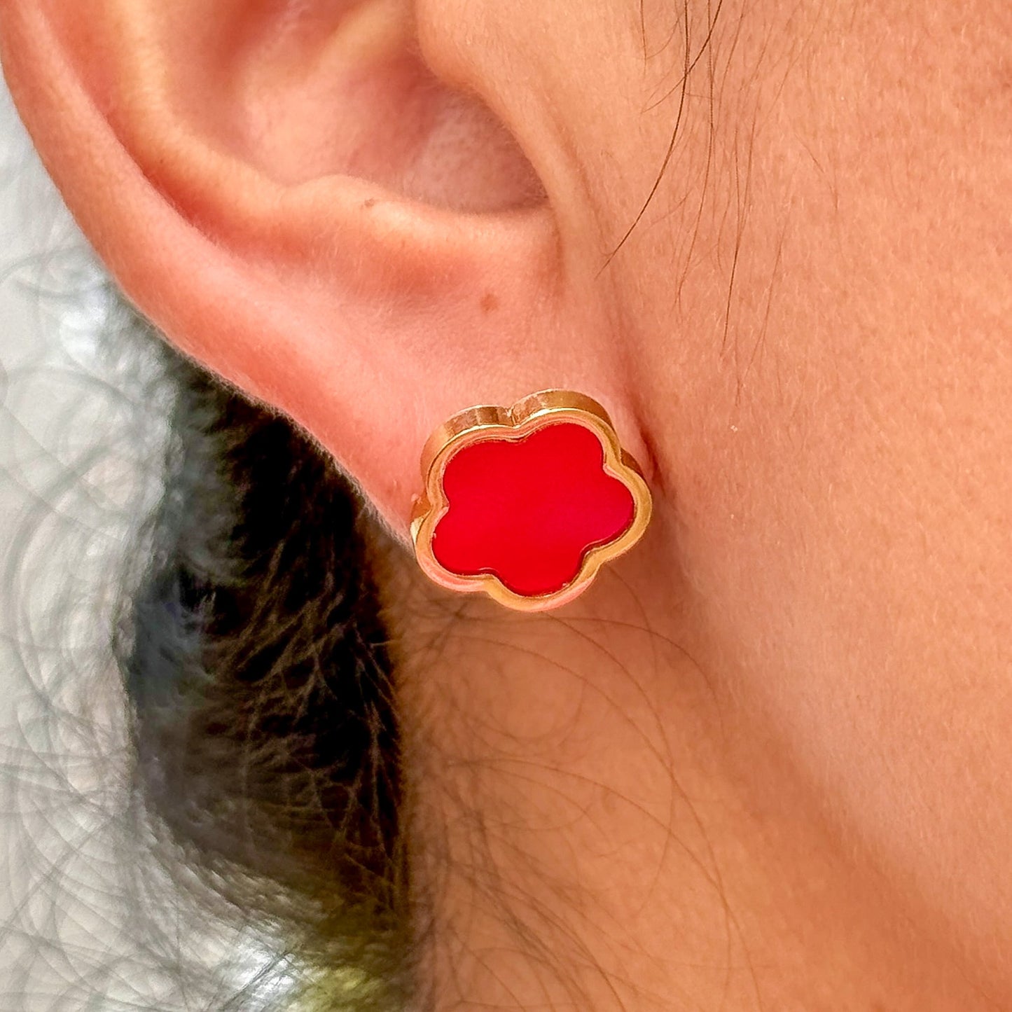 Aretes Flor Acero Inox 5552-57