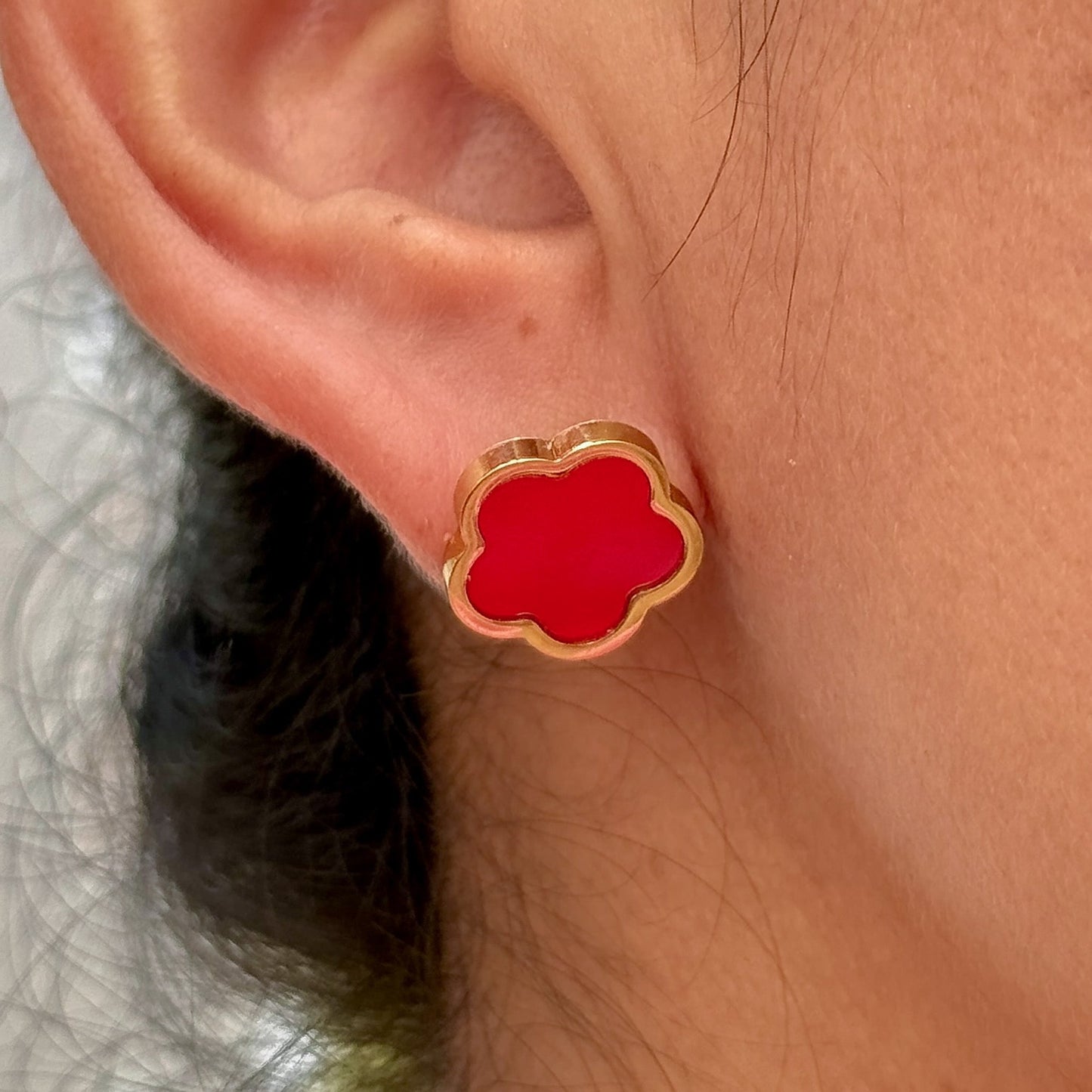 Aretes Flor Acero Inox 5552-57