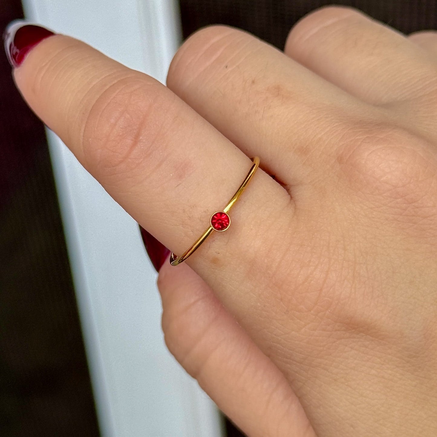 Anillo Circón Acero Inox