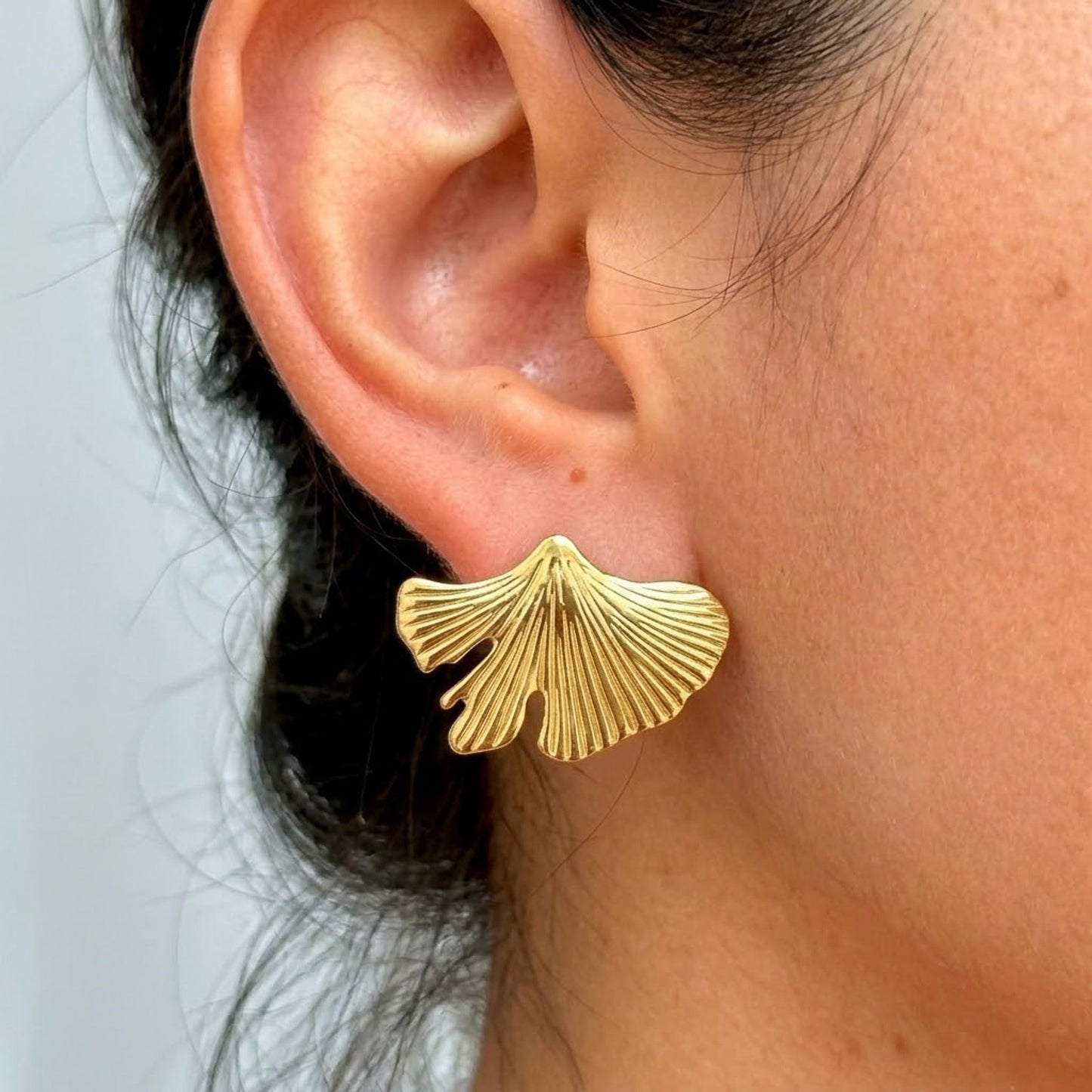 Aretes Hojas Geometrico Acero Inox 5898-24