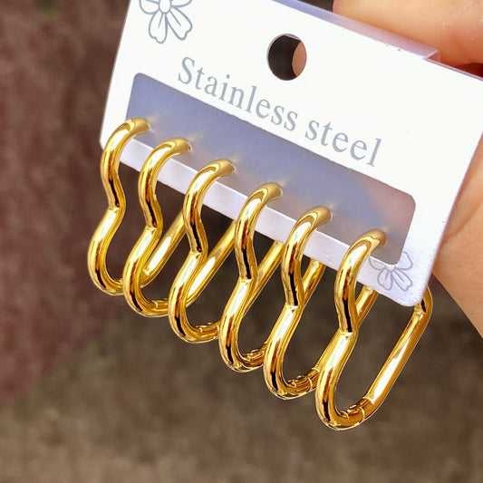 Set Aretes Acero Inoxidable 6175-22