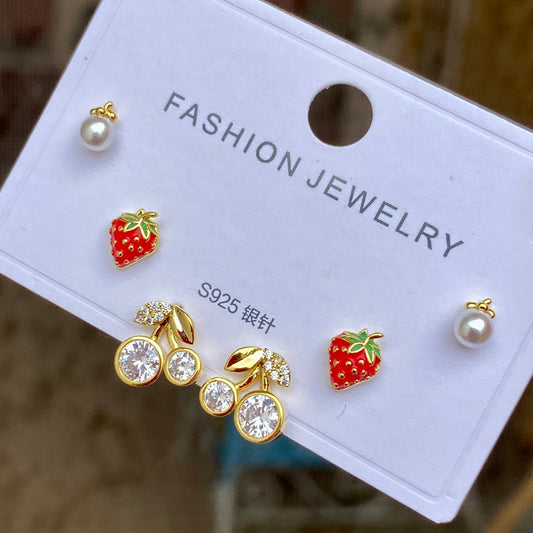 Set Aretes Chapa de Oro 7339-2