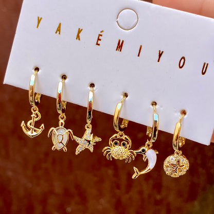 Set Aretes Chapa de Oro 7387-103