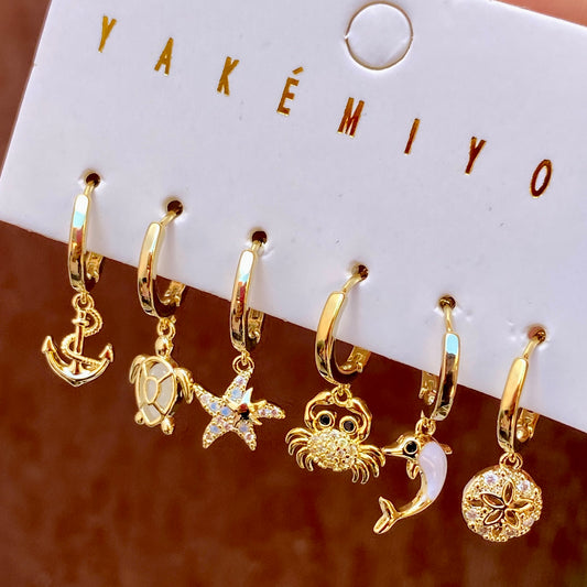 Set Aretes Chapa de Oro 7387-103
