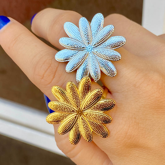 Anillo flor Acero Inoxidable Ajustable 7417-37