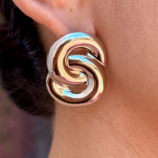 Aretes Plateados Acero Inox 8096-10