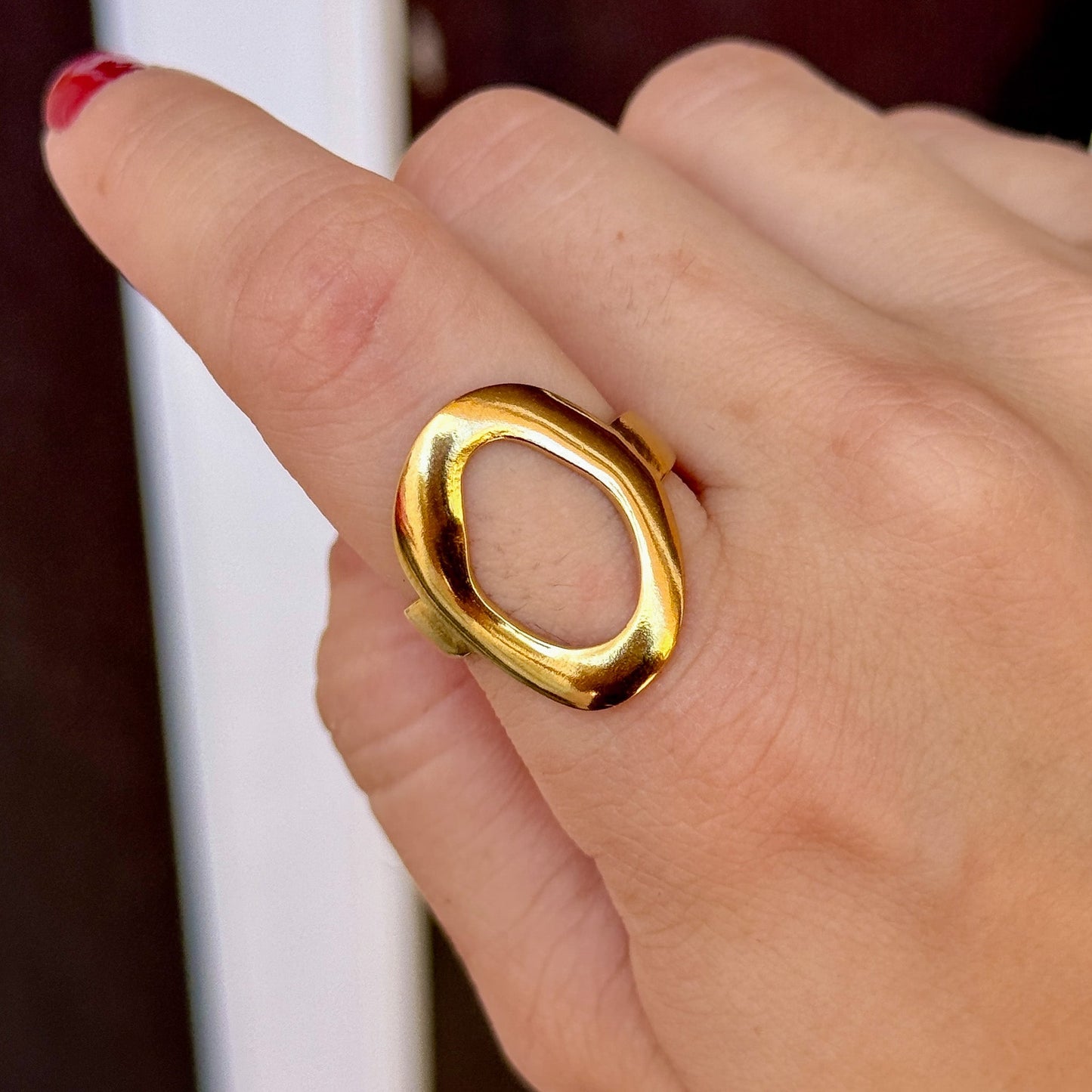 Anillo Geometrico Ajustable Acero Inox 8096-22