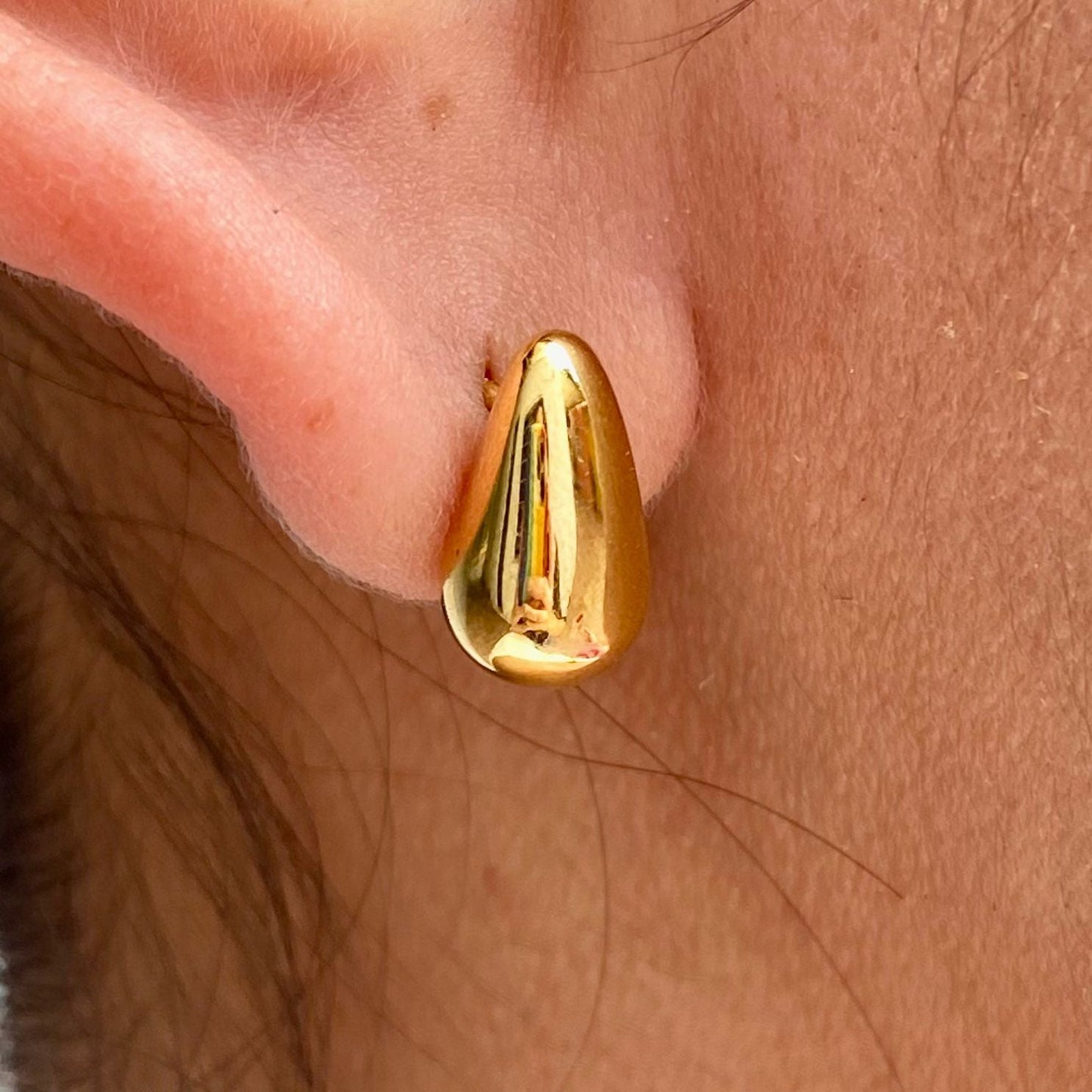 Aretes Gota Agua Dorados Acero Inox 8096-25