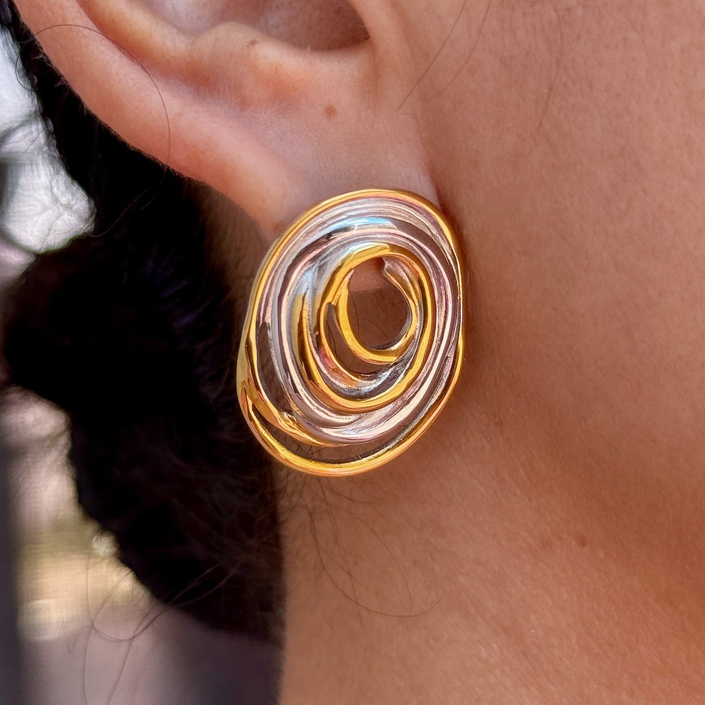 Aretes Geometricos Acero 8096-35