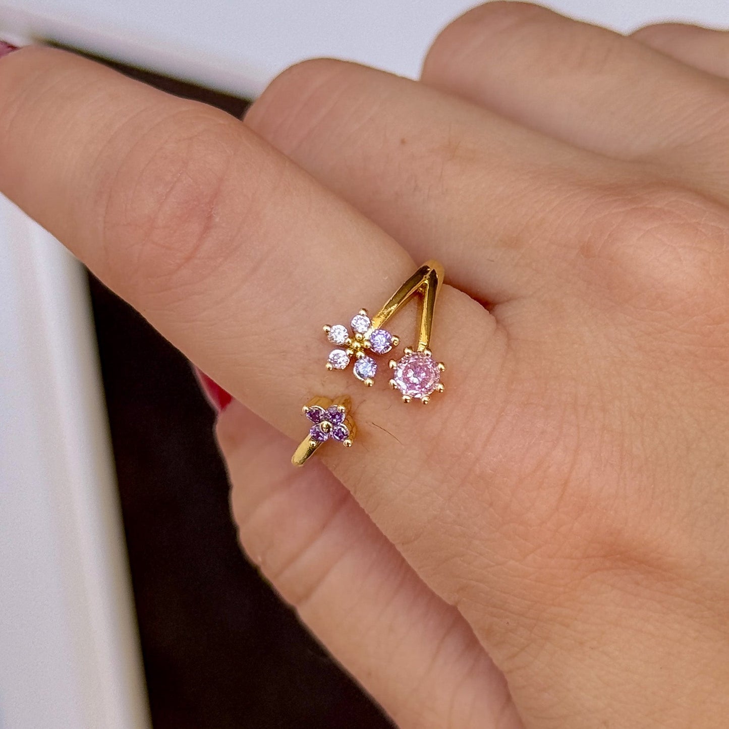 Anillo Corazon Floral Chapa 18K 8096-37