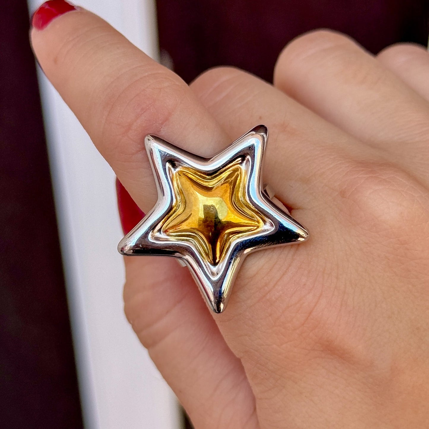 Anillo Estrella Acero Inox 8096-40