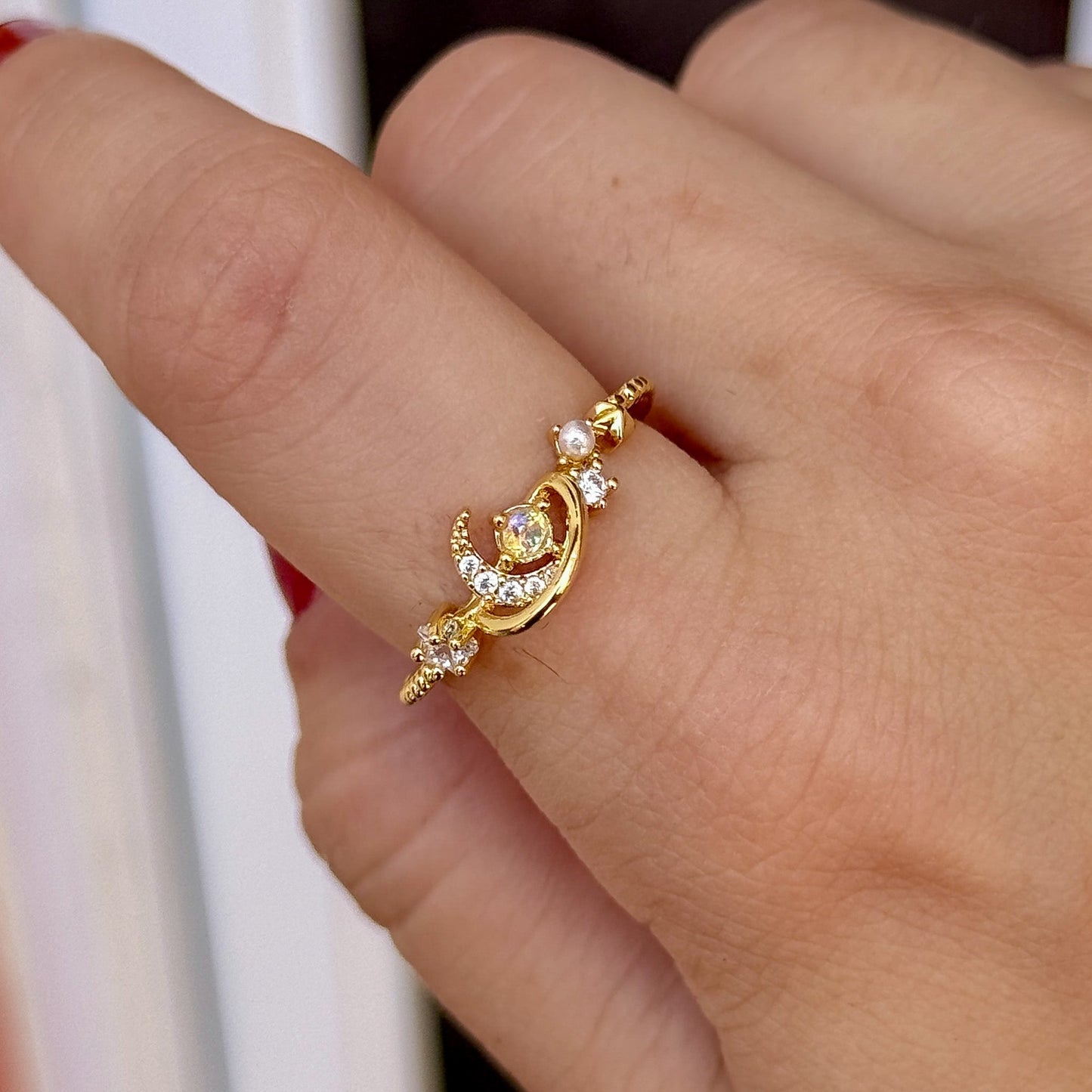 Anillo Mariposa Corazon Chapa 18K 8096-47