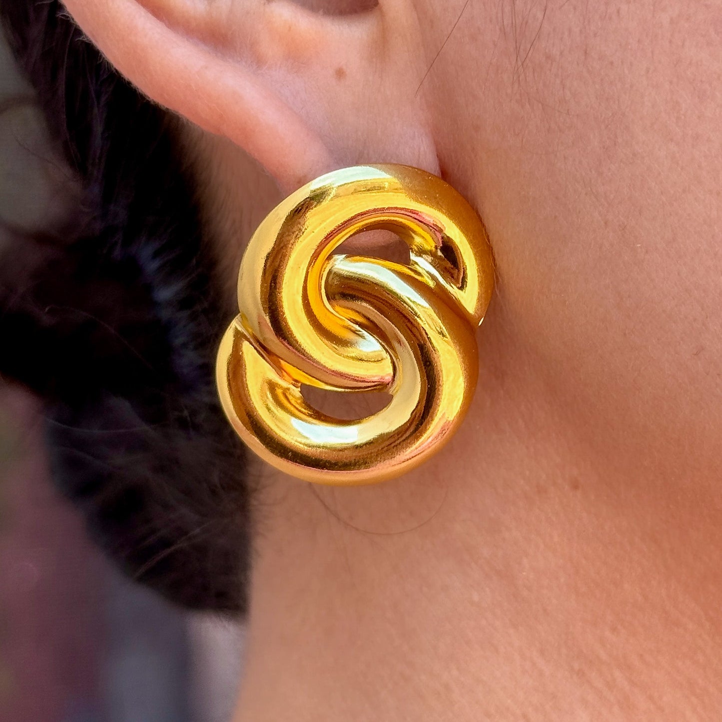 Aretes Dorados Acero Inox 8096-4