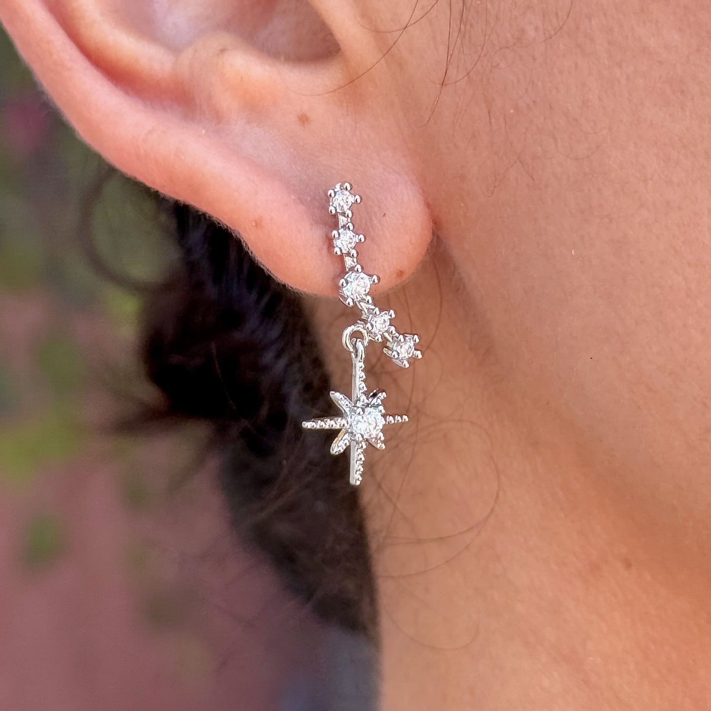 Aretes Estrella Zirconia Chapa 18K 8096-64