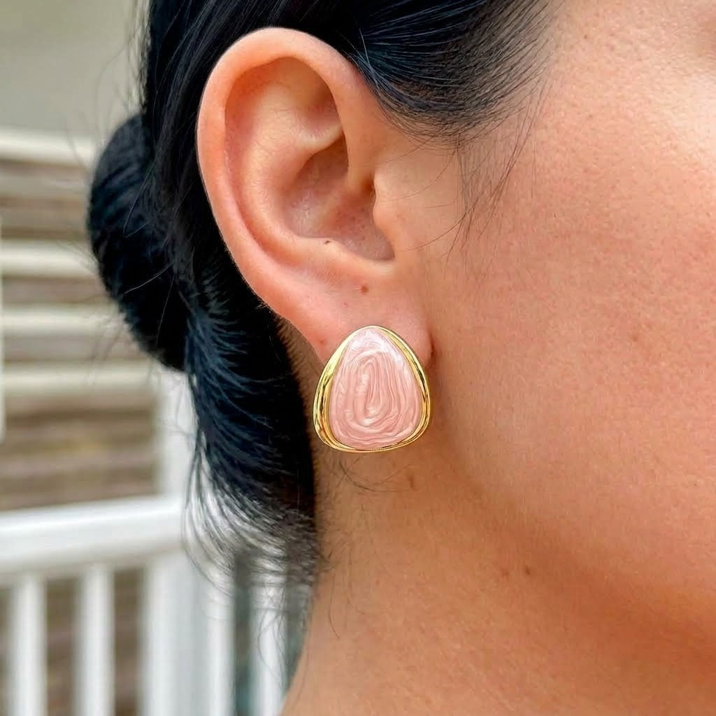 Aretes Acero Inox Esmalte 18K 8196-16