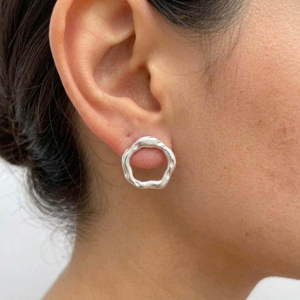 Aretes Plateado Acero Inox 8196-17