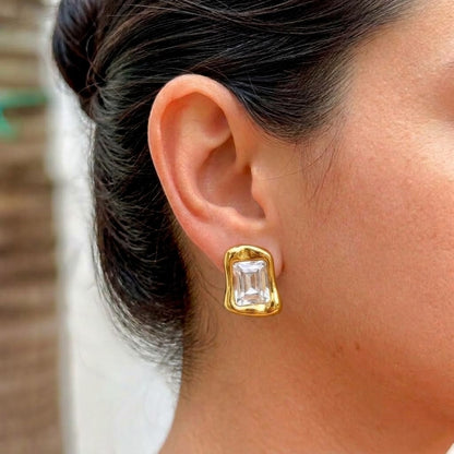 Aretes Acero Inox Circon 18K 8196-24