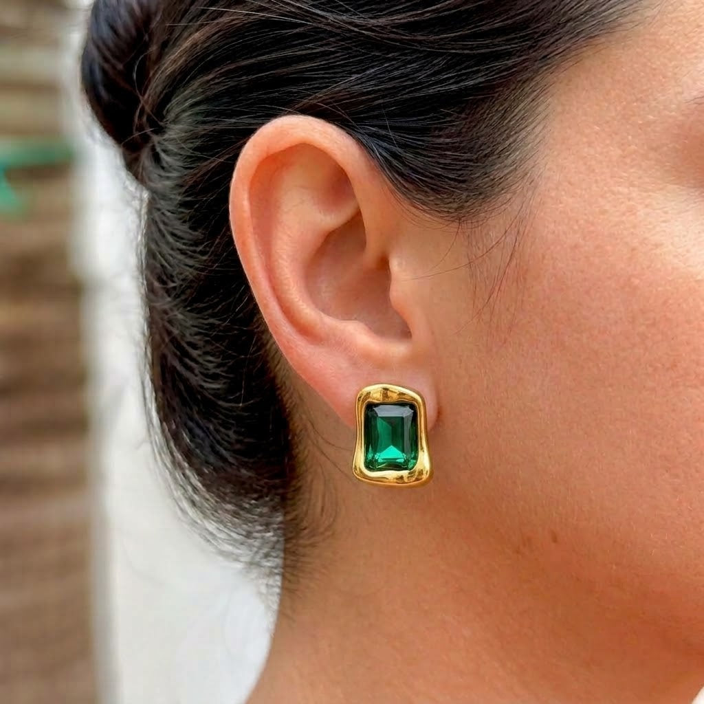 Aretes Acero Inox Circon 18K 8196-6