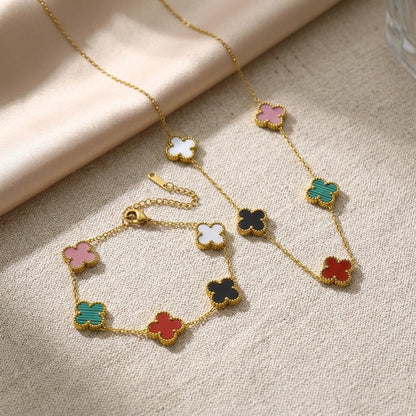 Set Collar Pulsera Acero Inox Multicolor 8196-9