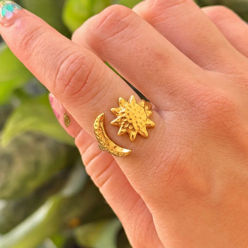 Anillo Sol Dorado Acero Inox 8279-126