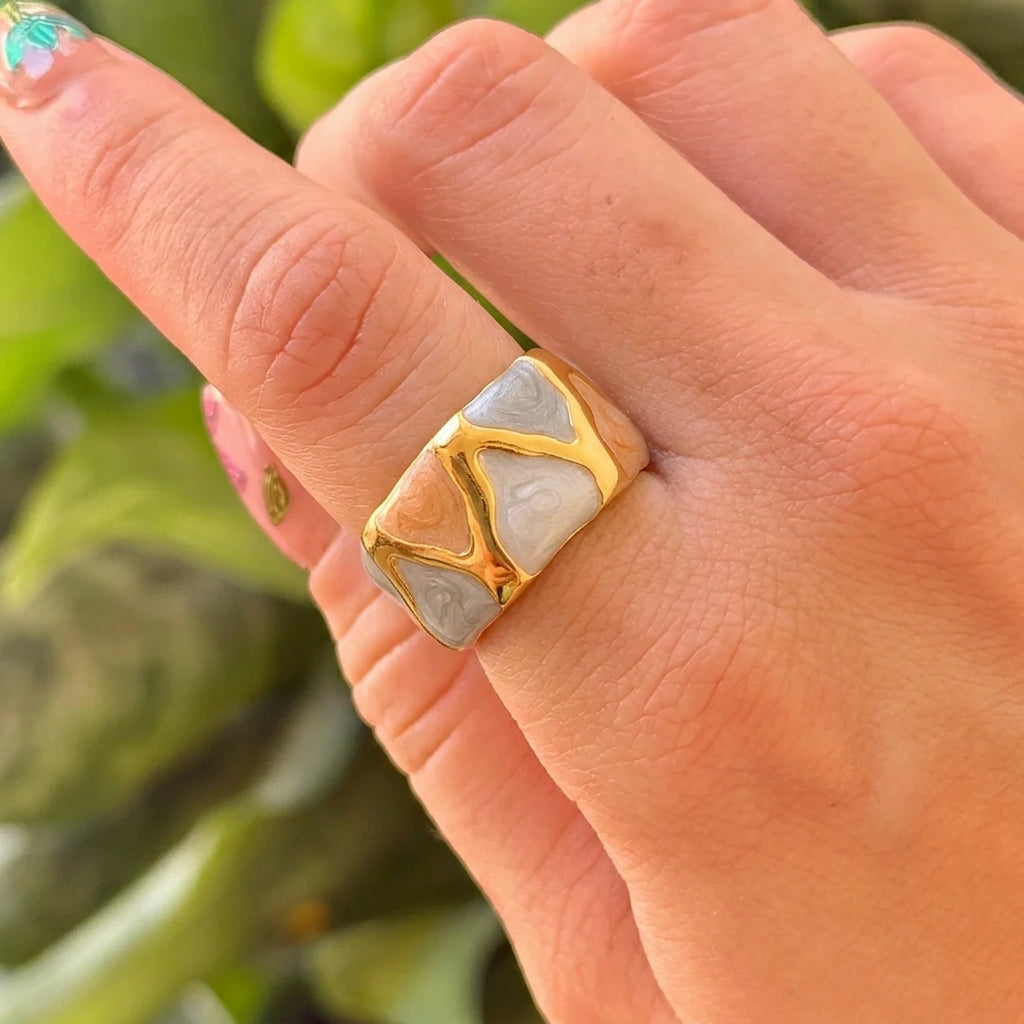 Anillo Esmalte Turquesa Acero Inox 8279-132