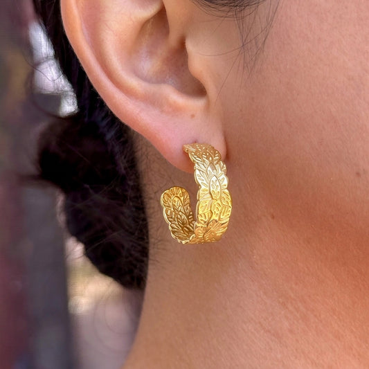 Aretes Argolla C Dorados Acero Inox 8279-141