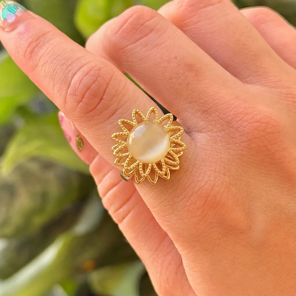 Anillo Sol Girasol Chapa 18K 8279-159