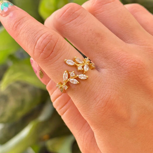 Anillo Flor Zirconia Multicolor Chapa 18K 8279-176