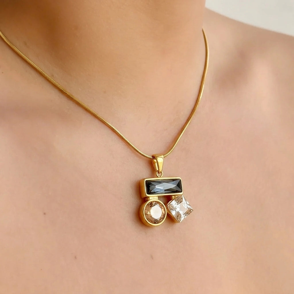 Collar Dije Rectangular Acero Inox 8279-184