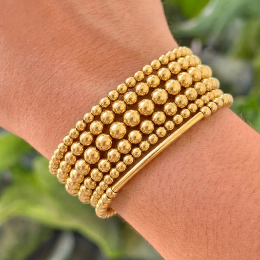 Pulsera Cuentas Doradas CCB 8279-186