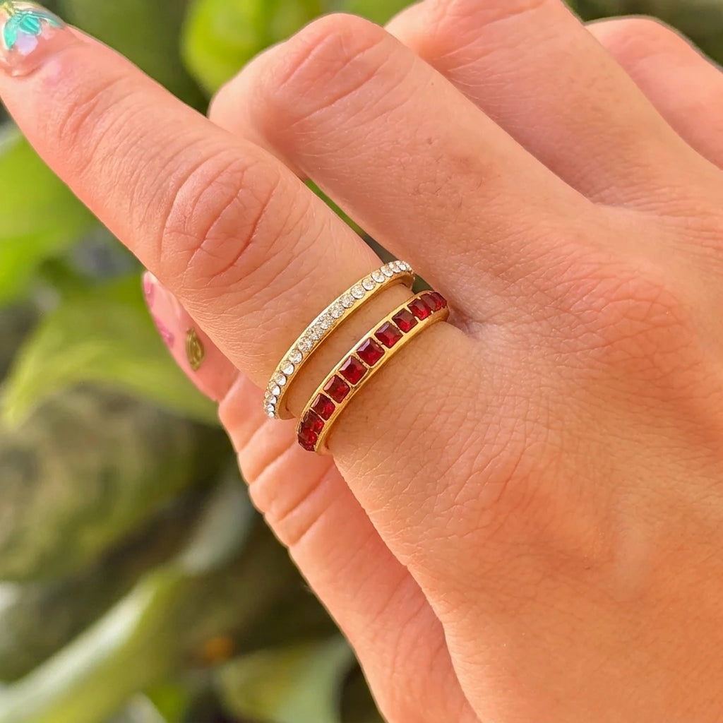 Anillo Abierto Rojo Acero Inox 8279-30