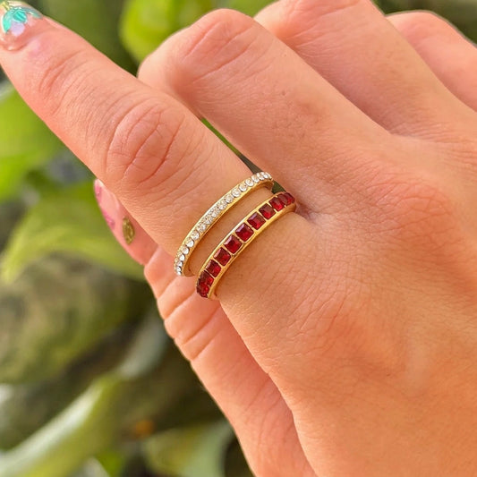 Anillo Abierto Rojo Acero Inox 8279-30