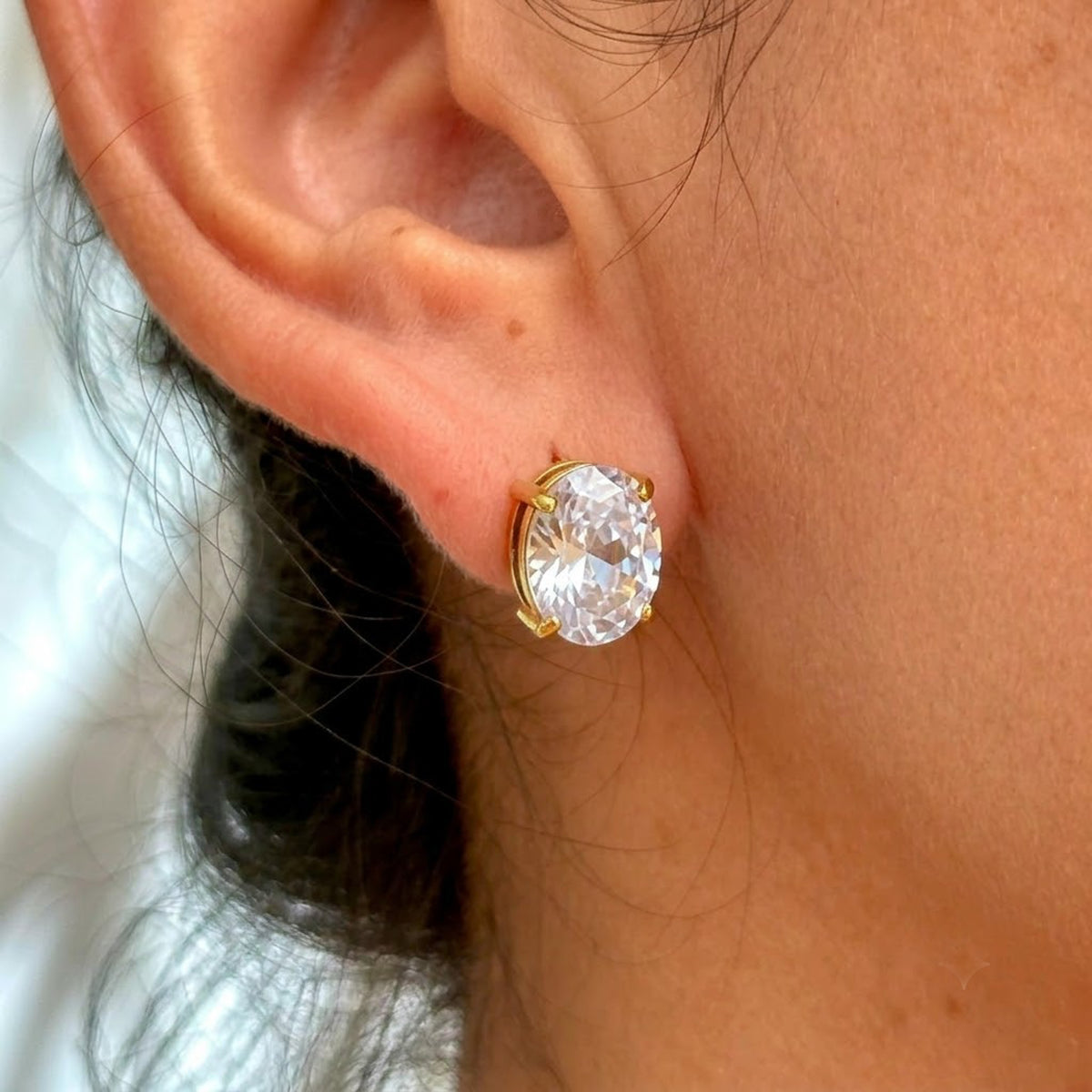 Aretes Boton Zirconia Acero Inox 8279-32