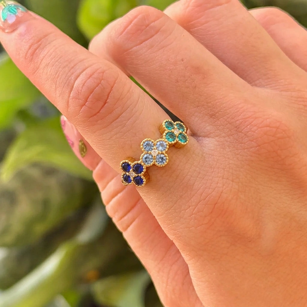 Anillo Multicolor Piedras Acero Inox 8279-56