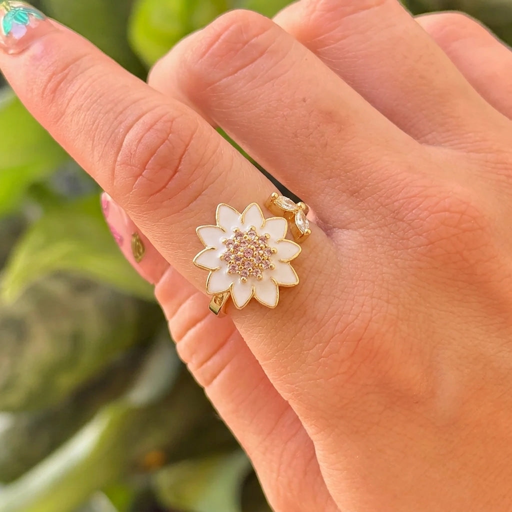 Anillo Flor Chapa 18K 8279-80