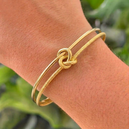Pulsera Brazalete Nudo Dorado Titanio 8279-92