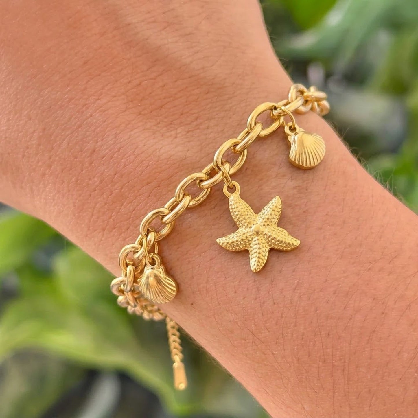 Pulsera Estrella Mar Dorada Titanio 8279-94