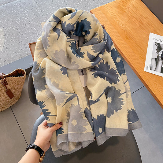 Bufanda Solida Beige Azul 180cm 8422-35