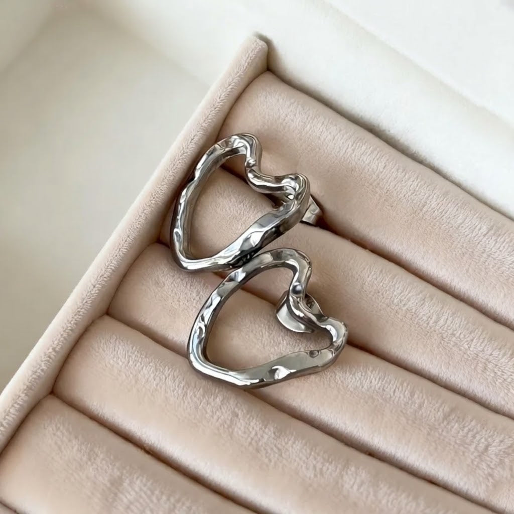 Aretes Corazon Acero 316L 8474-4