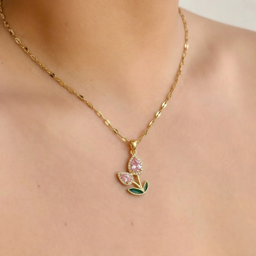 Collar Tulipanes Acero Inox 8474-7