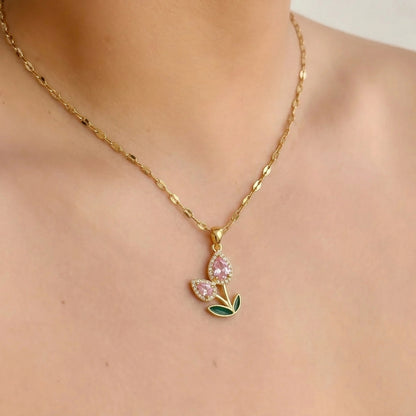 Collar Tulipanes Acero Inox 8474-7